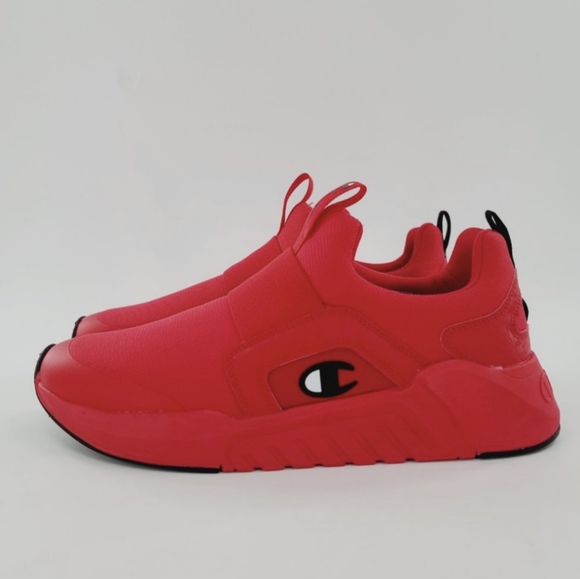 Champion All Red Sneakers Legend Slip On Mesh 10 Gym Shoes Basketball - Picture 1 of 8